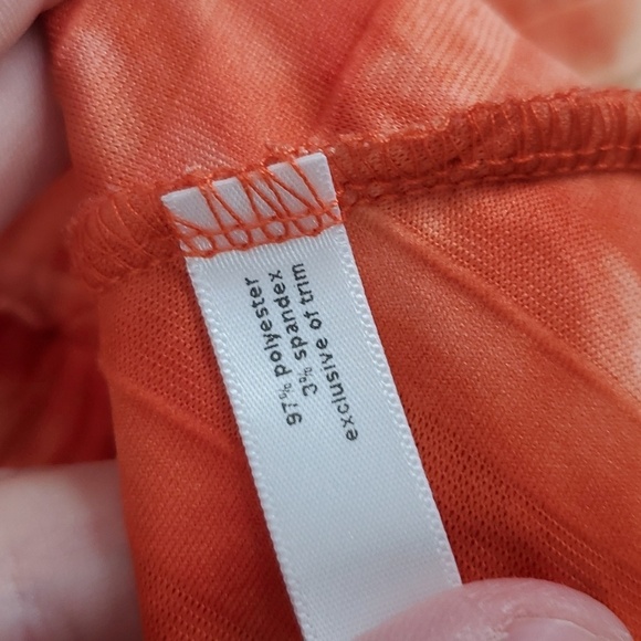 Vintage Short Sleeve Blouse Ruffles Bright Fairy Orange High V Neck Womens 2X - Picture 6 of 11